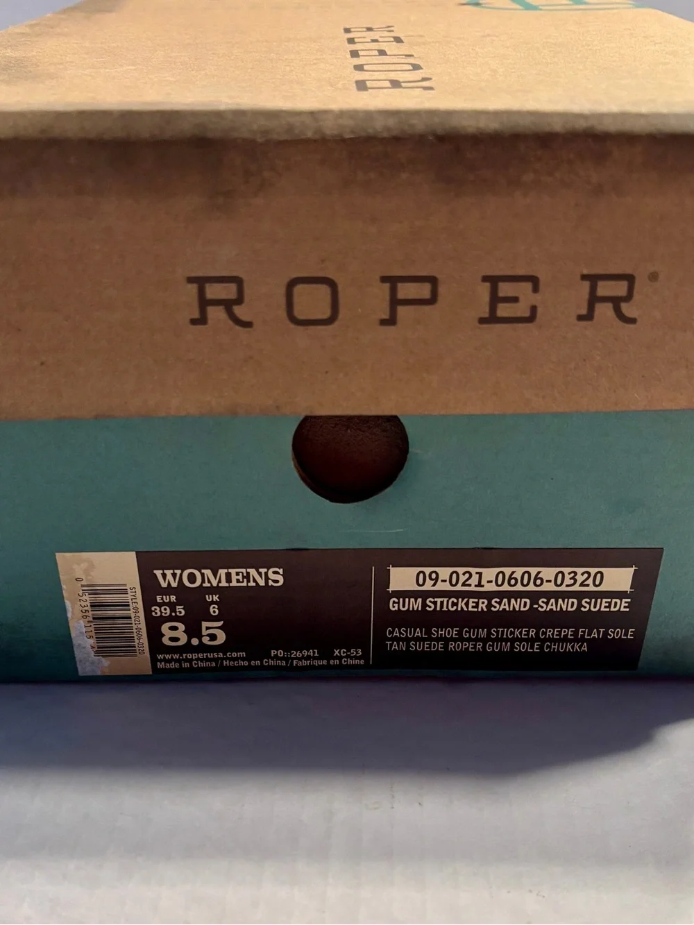 Roper Women's Sand Suede Gum Sticker Chukka Boots NIB Size 8.5 Moc Toe Flat Sole